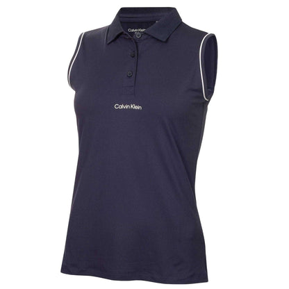 Navy - Front - Calvin Klein Womens-Ladies Manelle Sleeveless Polo Shirt