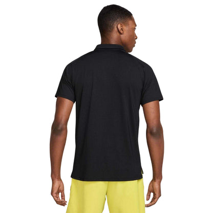 Black-White - Back - Nike Mens Advanced Athletic Tennis Polo Shirt