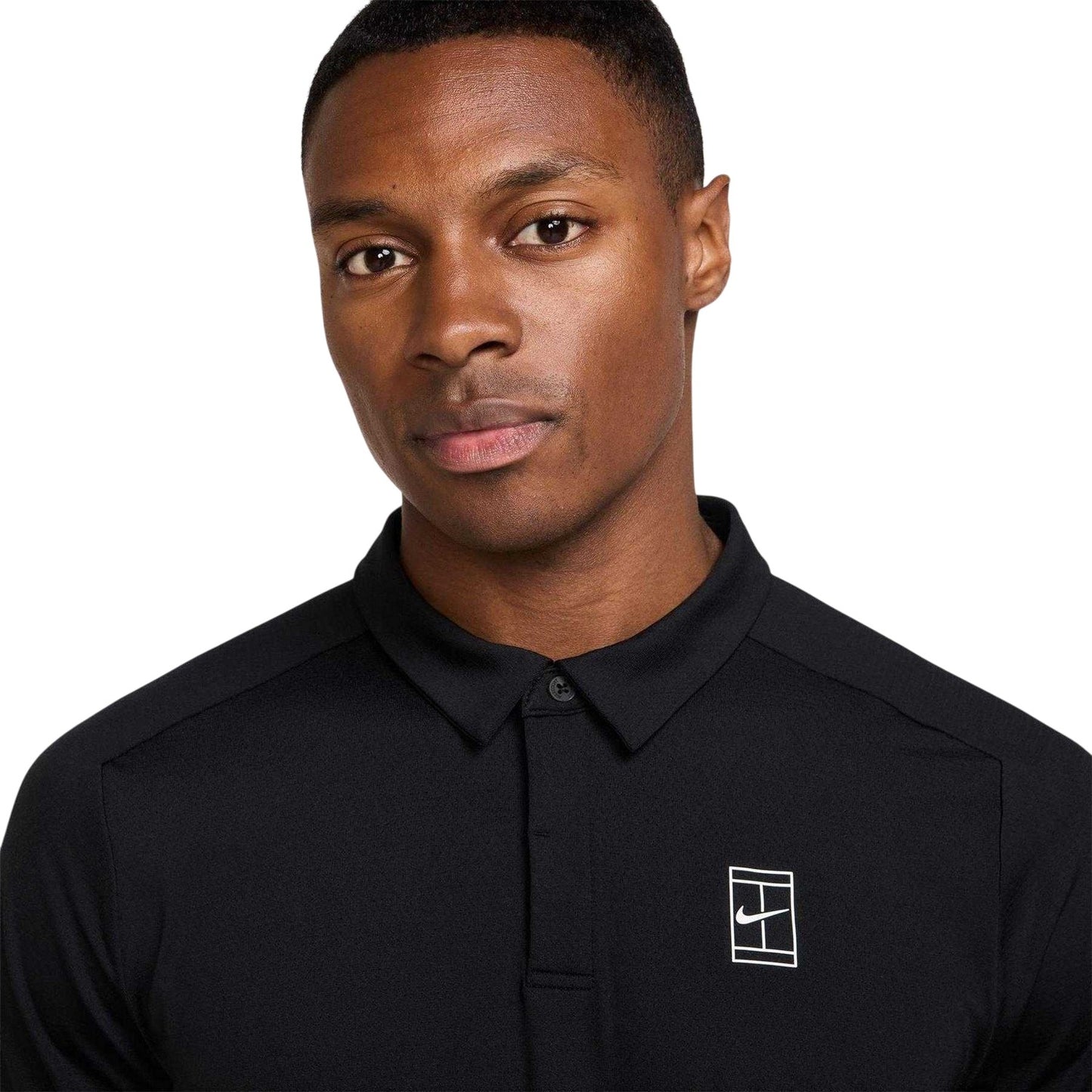 Black-White - Pack Shot - Nike Mens Advanced Athletic Tennis Polo Shirt