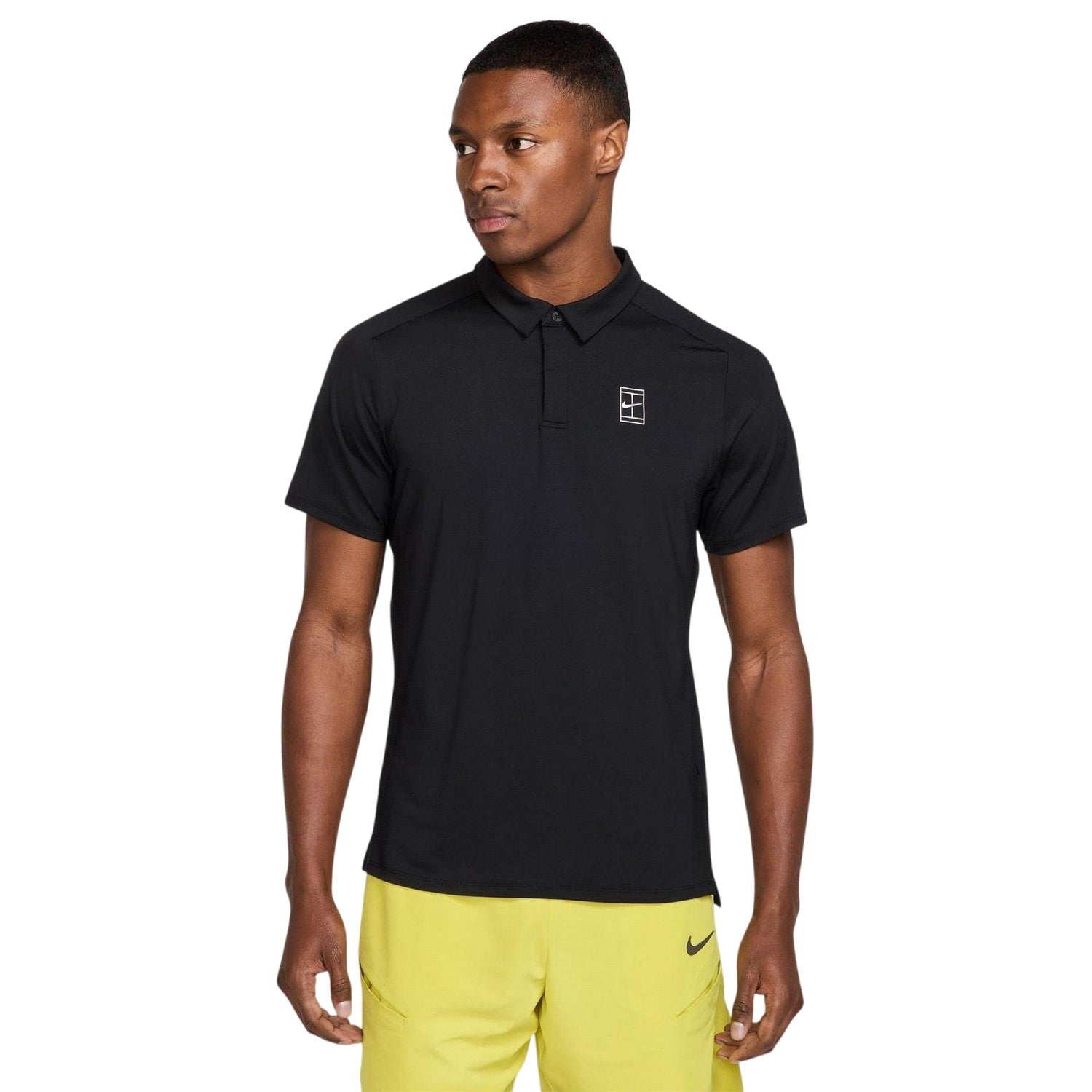 Black-White - Front - Nike Mens Advanced Athletic Tennis Polo Shirt