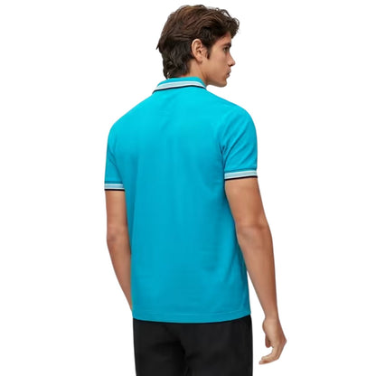 Turquoise-Aqua - Back - Boss Mens Paddy Euro Polo Shirt