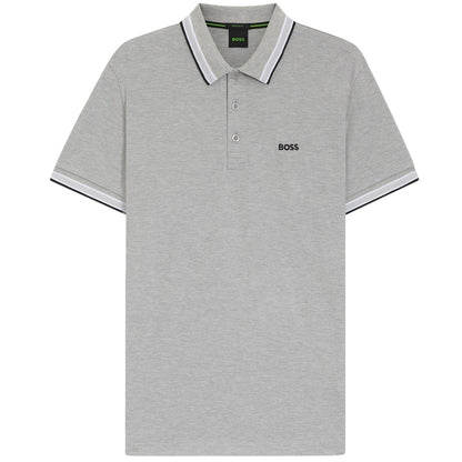 Silver - Front - Boss Mens Paddy Euro Polo Shirt