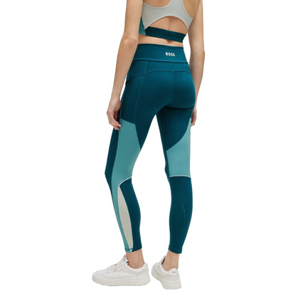 Green - Back - Boss Womens-Ladies Ekiden Slim Leggings