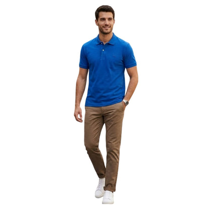 Blue - Side - Lacoste Mens Paris Stretch Polo Shirt