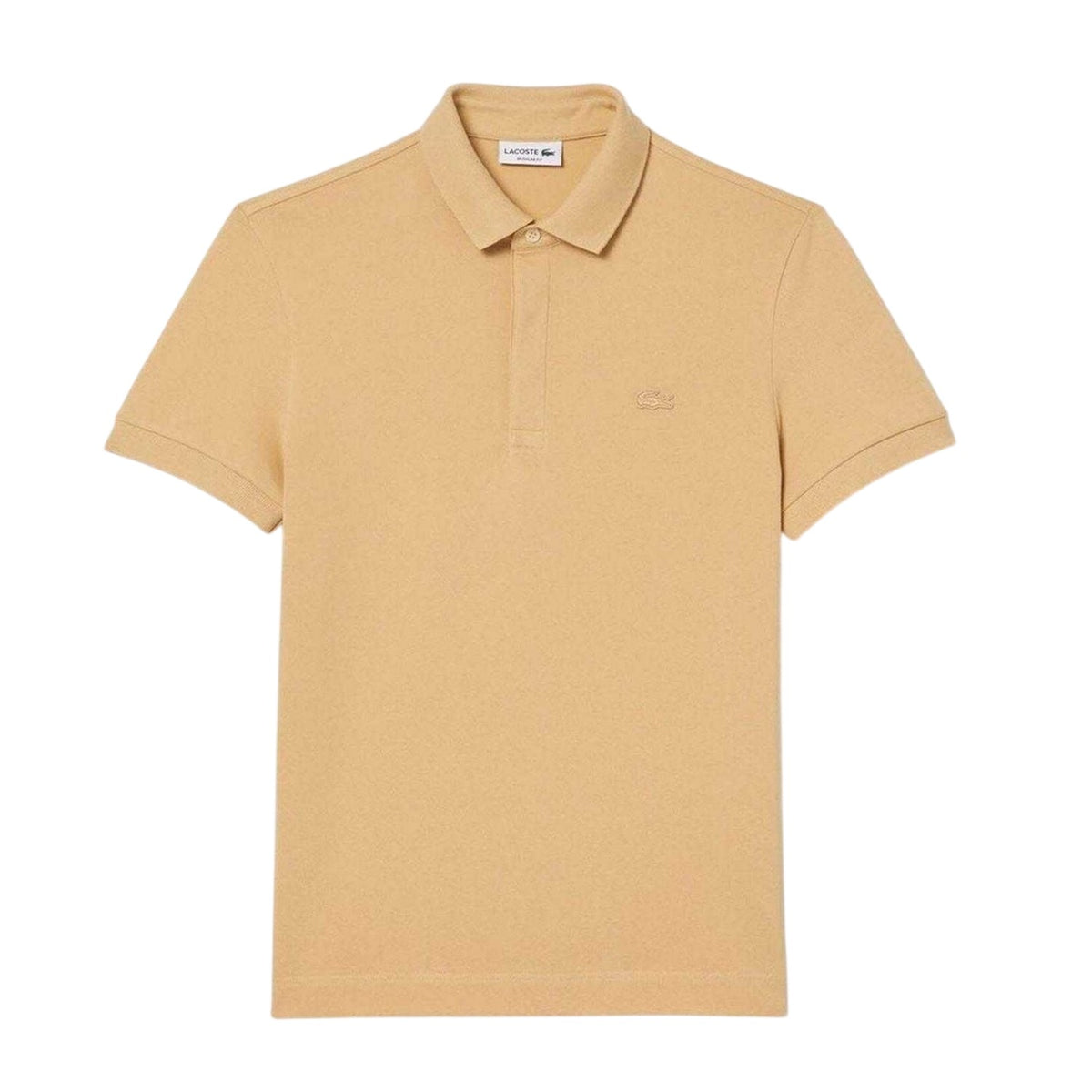 Beige - Front - Lacoste Mens Paris Stretch Polo Shirt