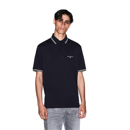Navy - Front - Armani Exchange Mens Embroidered Collared Polo Shirt
