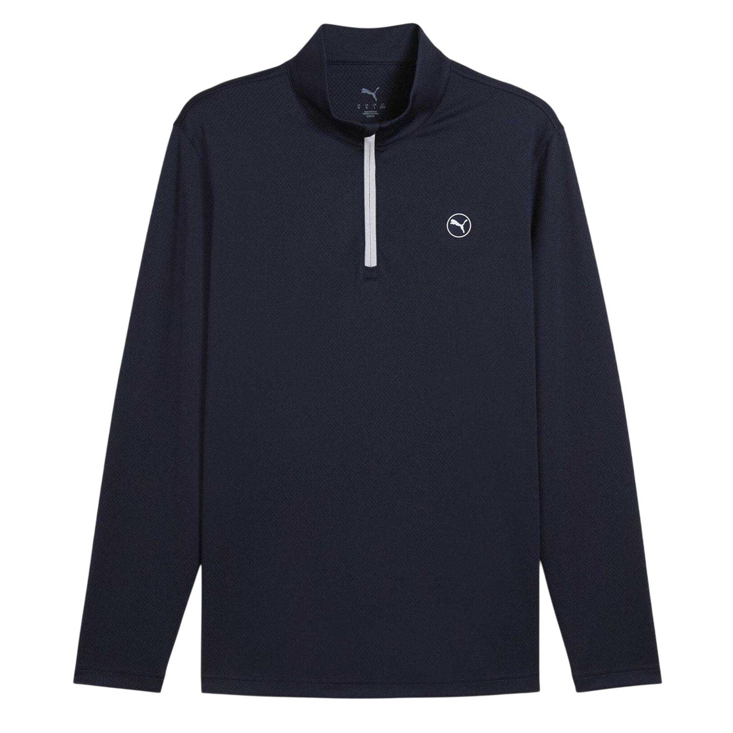 Deep Navy - Front - Puma Mens Performance Slim Long-Sleeved Polo Shirt
