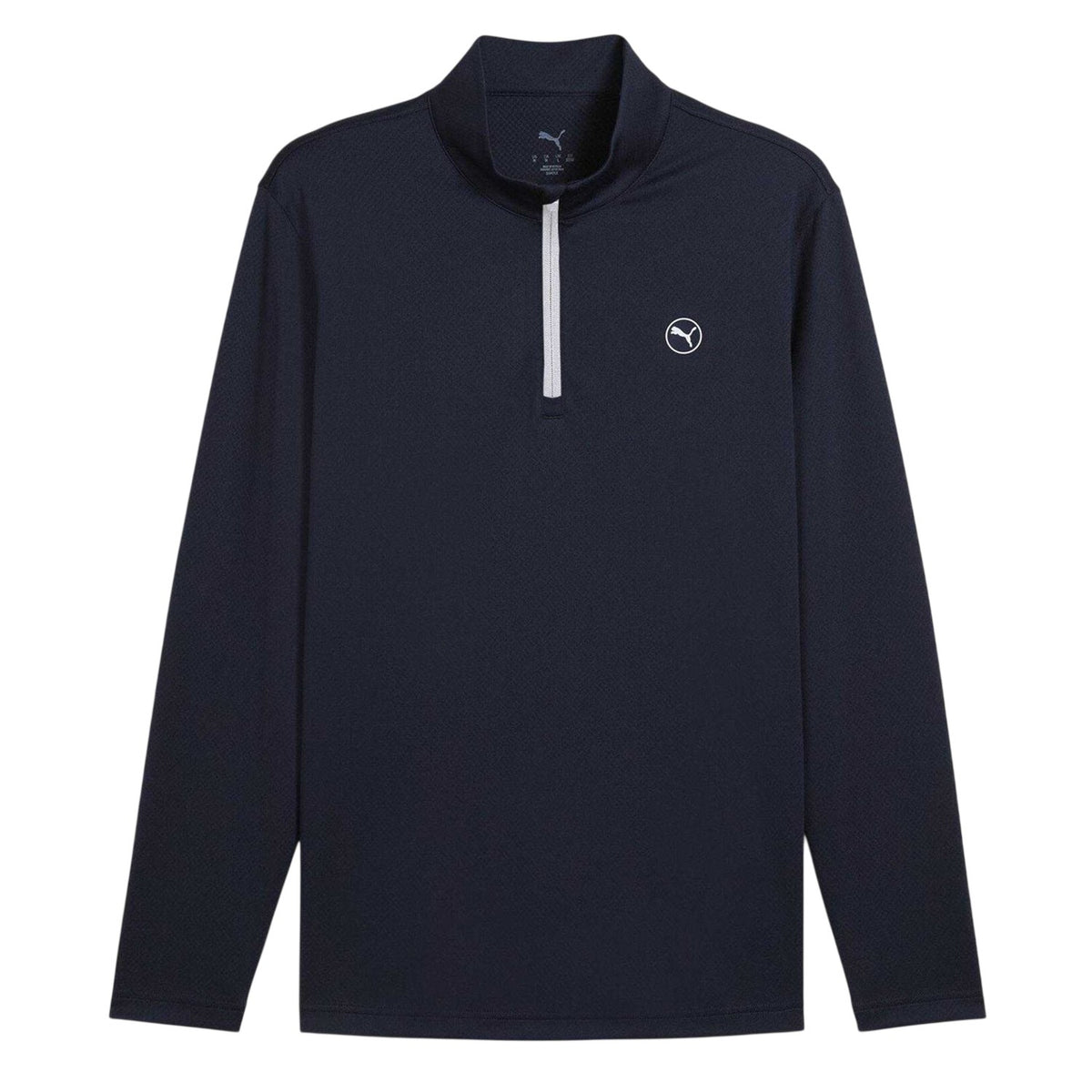 Deep Navy - Front - Puma Mens Performance Slim Long-Sleeved Polo Shirt