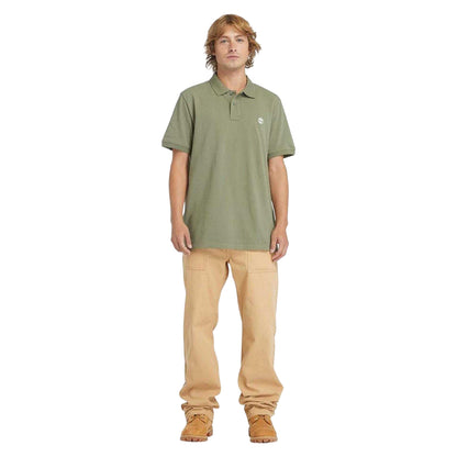 Green - Side - Timberland Mens Oyster River Logo Cotton Polo Shirt