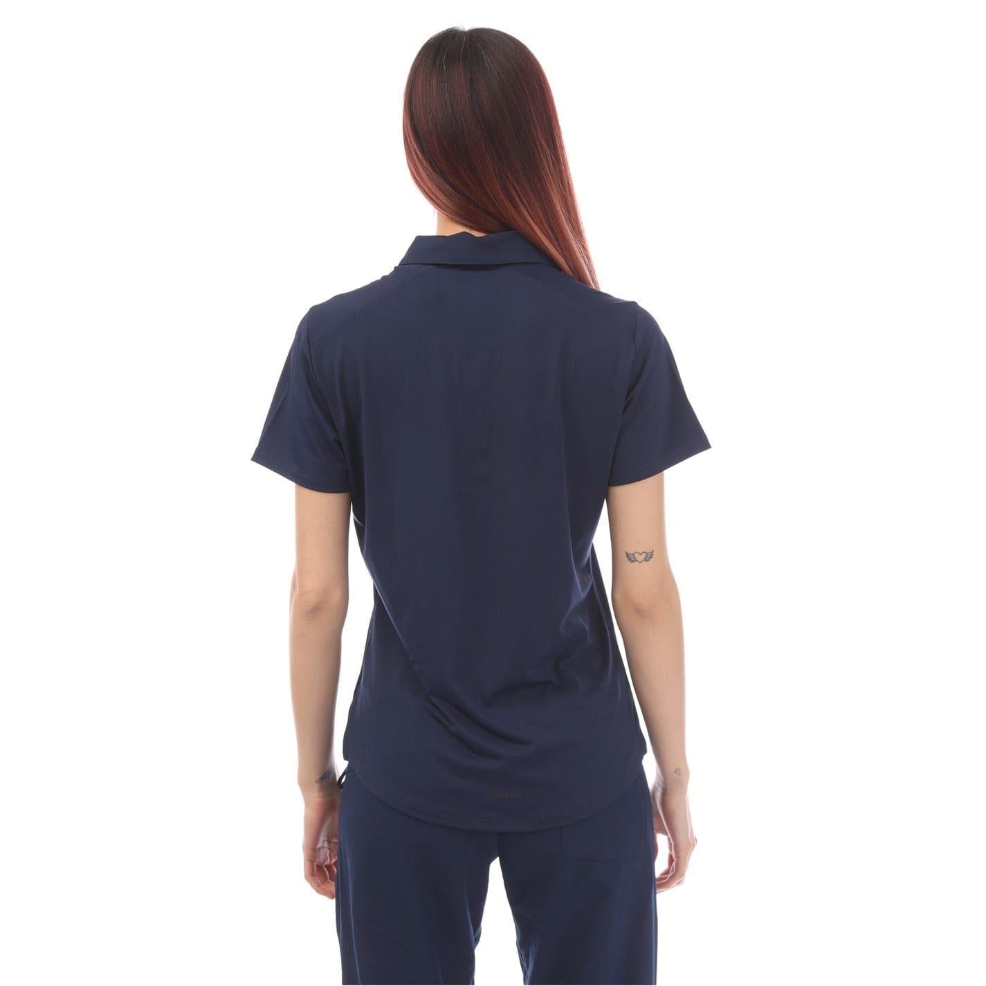 Navy - Back - Adidas Womens-Ladies Core 18 Climalite Polo Shirt