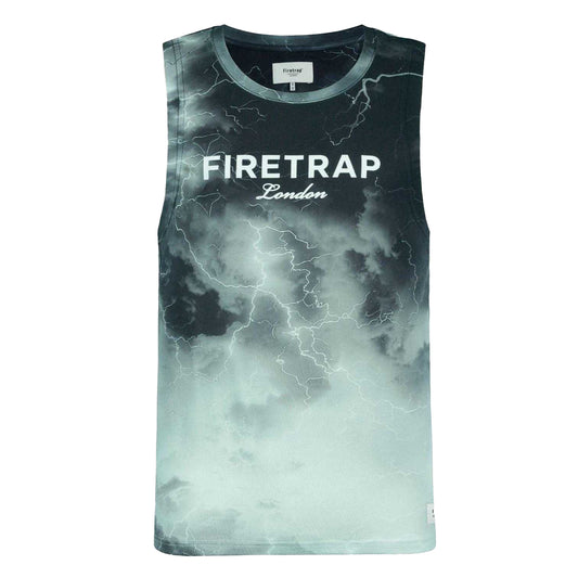 Dark - Front - Firetrap Mens Lightning Sleeveless Vest Top