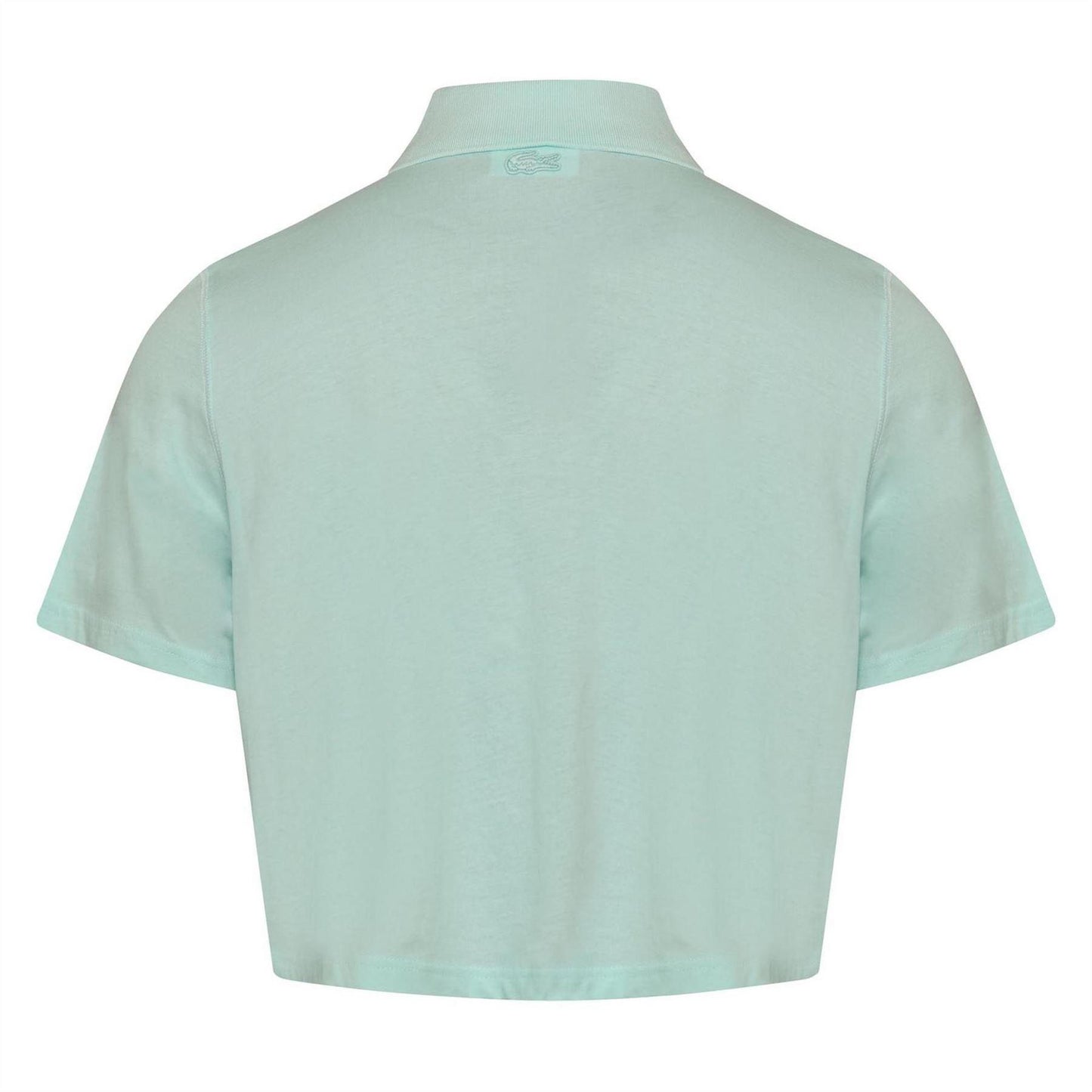 Green - Back - Lacoste Womens-Ladies Organic Cotton Cropped Polo Shirt