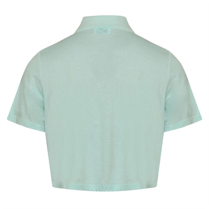 Green - Back - Lacoste Womens-Ladies Organic Cotton Cropped Polo Shirt