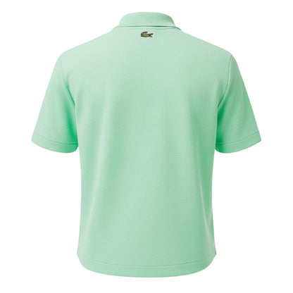 Green - Back - Lacoste Womens-Ladies Cropped Polo Shirt