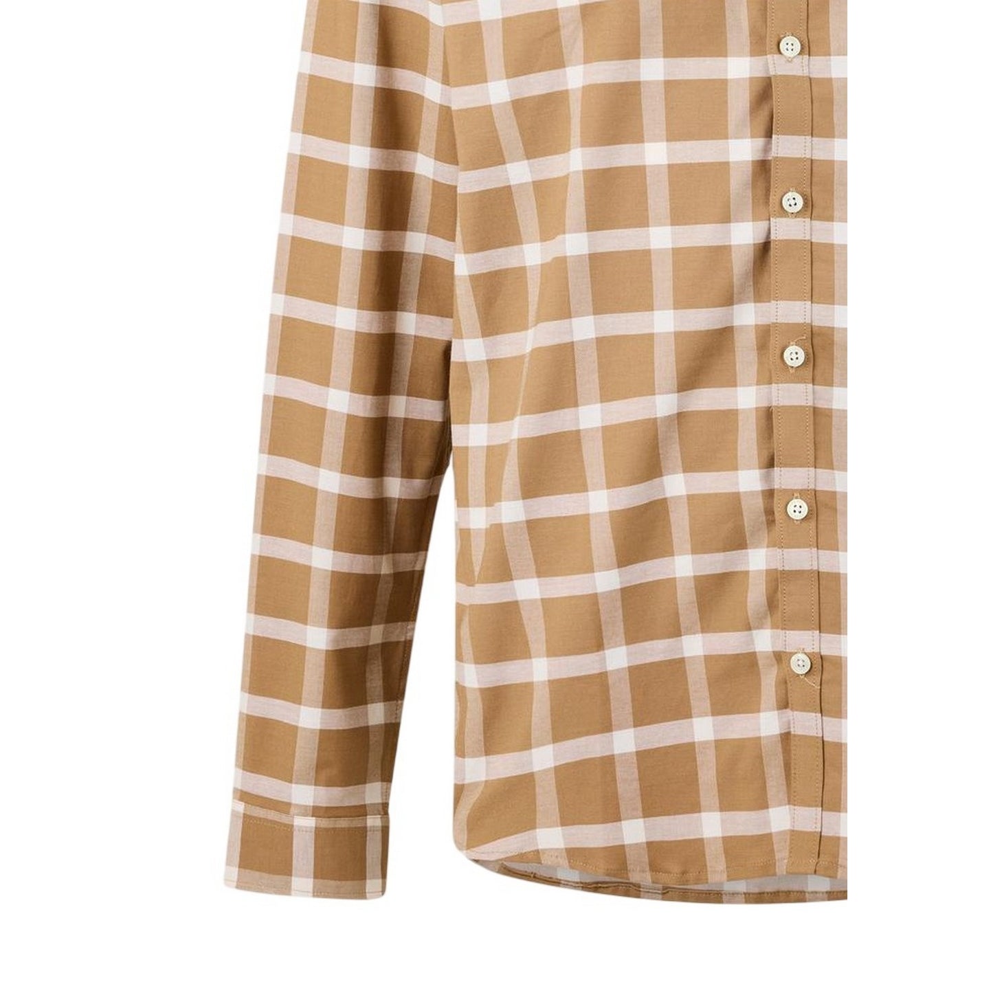 Ecru-Caramel - Lifestyle - Luke 1977 Mens Checked Oxford Long-Sleeved Shirt