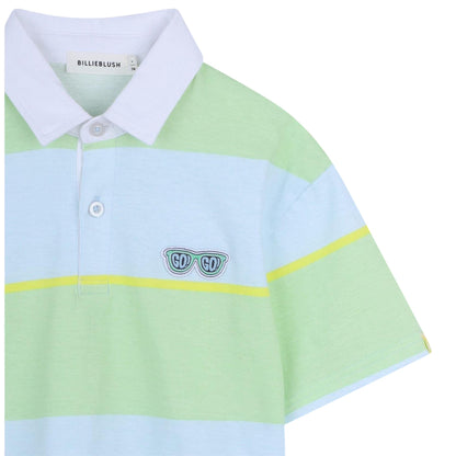 Light Green - Side - Billieblush Childrens-Kids Cotton Polo Shirt