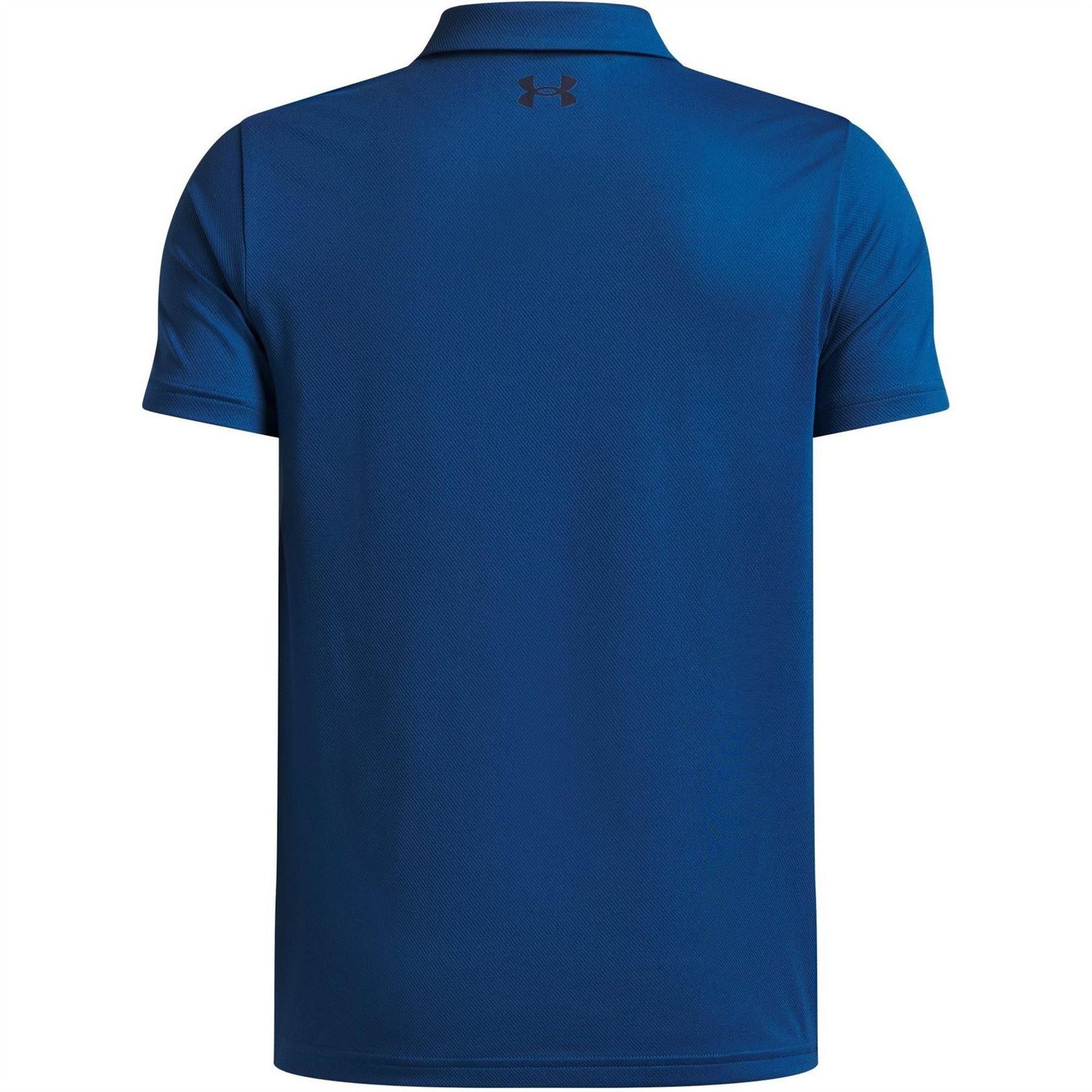 Blue - Back - Under Armour Boys Matchplay Polo Shirt