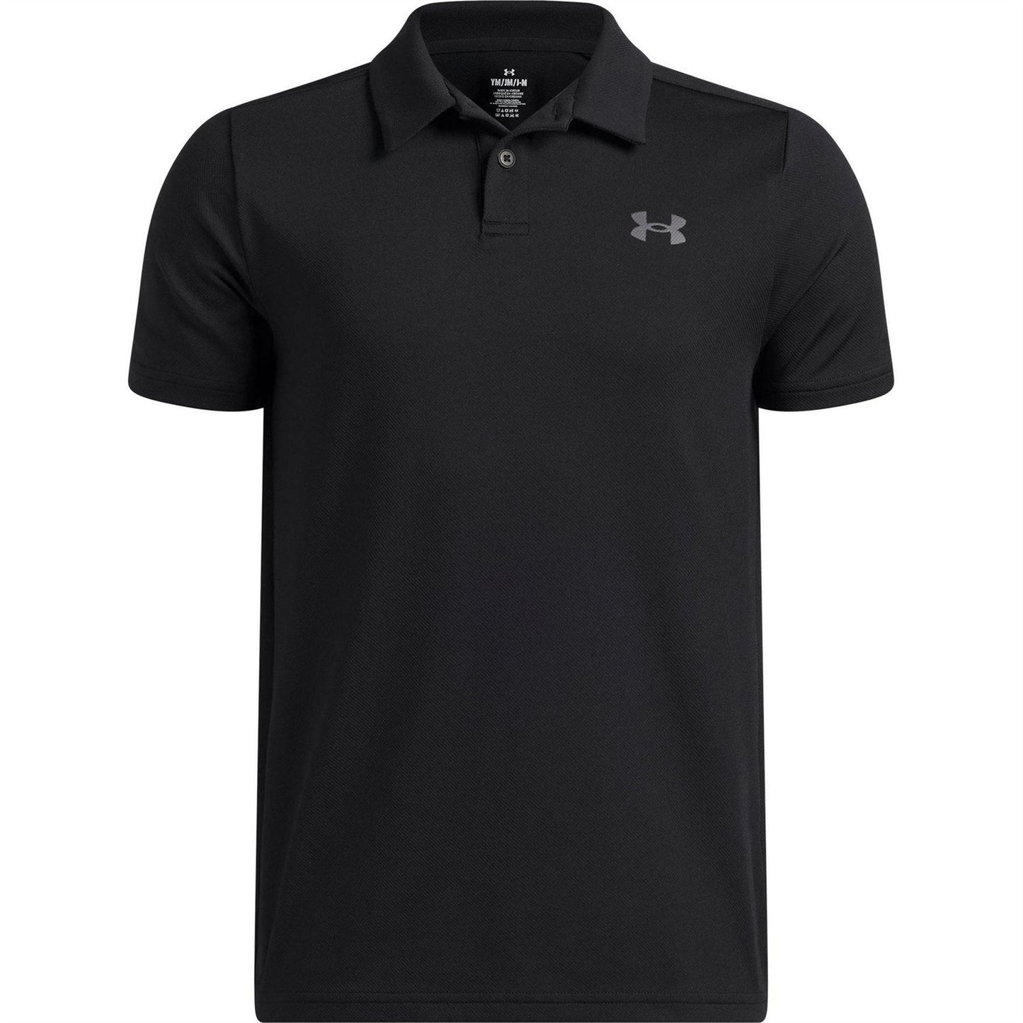 Black - Front - Under Armour Boys Matchplay Polo Shirt