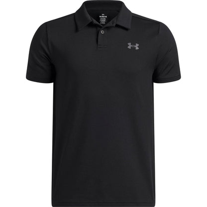 Black - Front - Under Armour Boys Matchplay Polo Shirt