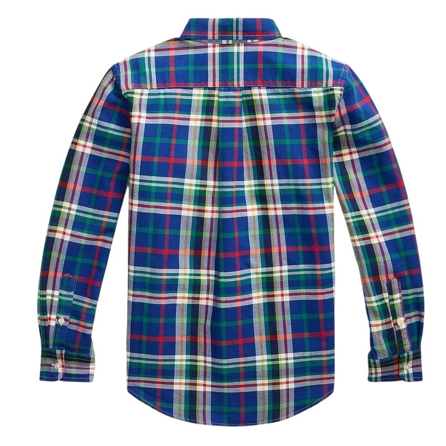 Royal Blue-White - Back - Ralph Lauren Boys Polo Checked Embroidered Shirt