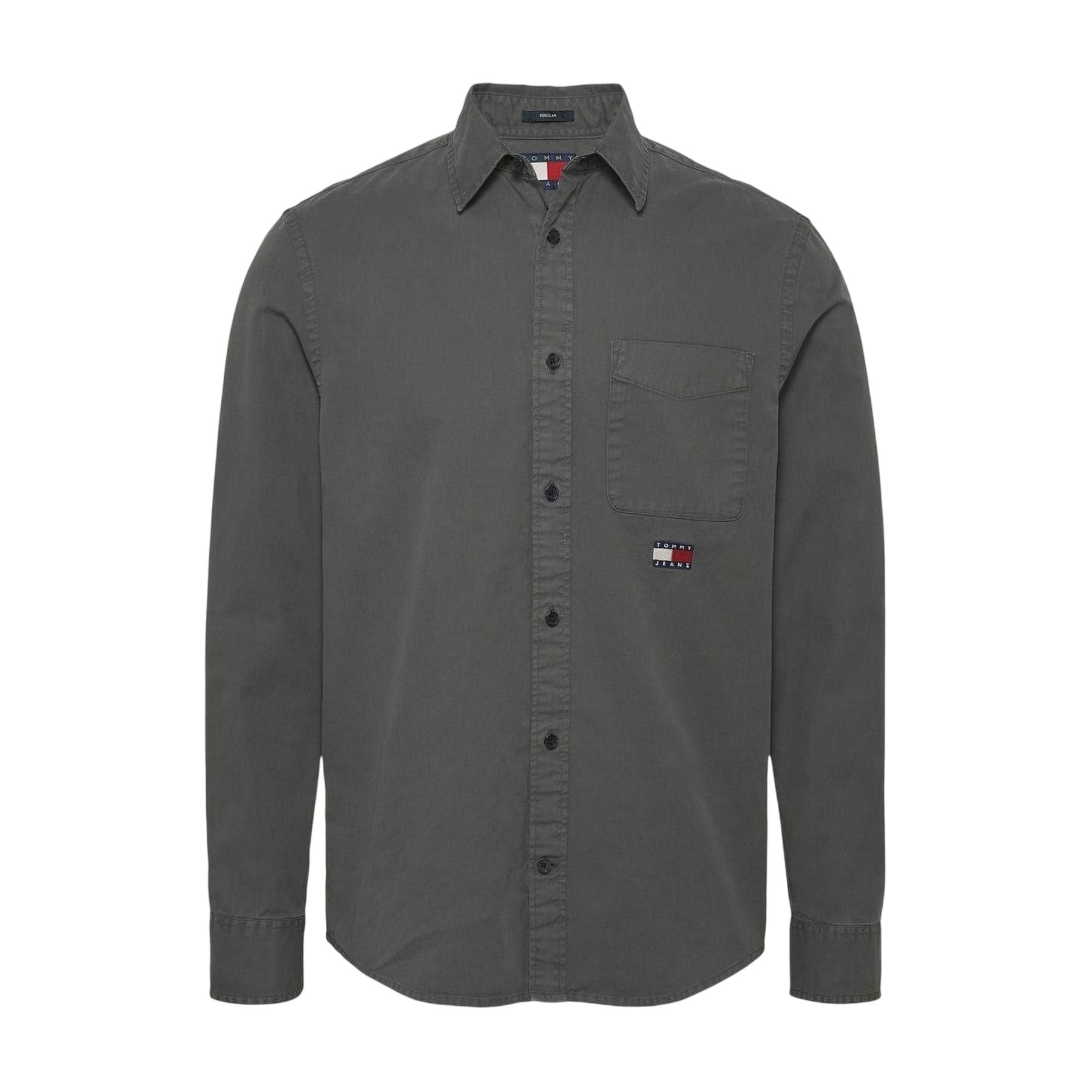 Black - Front - Tommy Jeans Mens Washed Twill Shirt