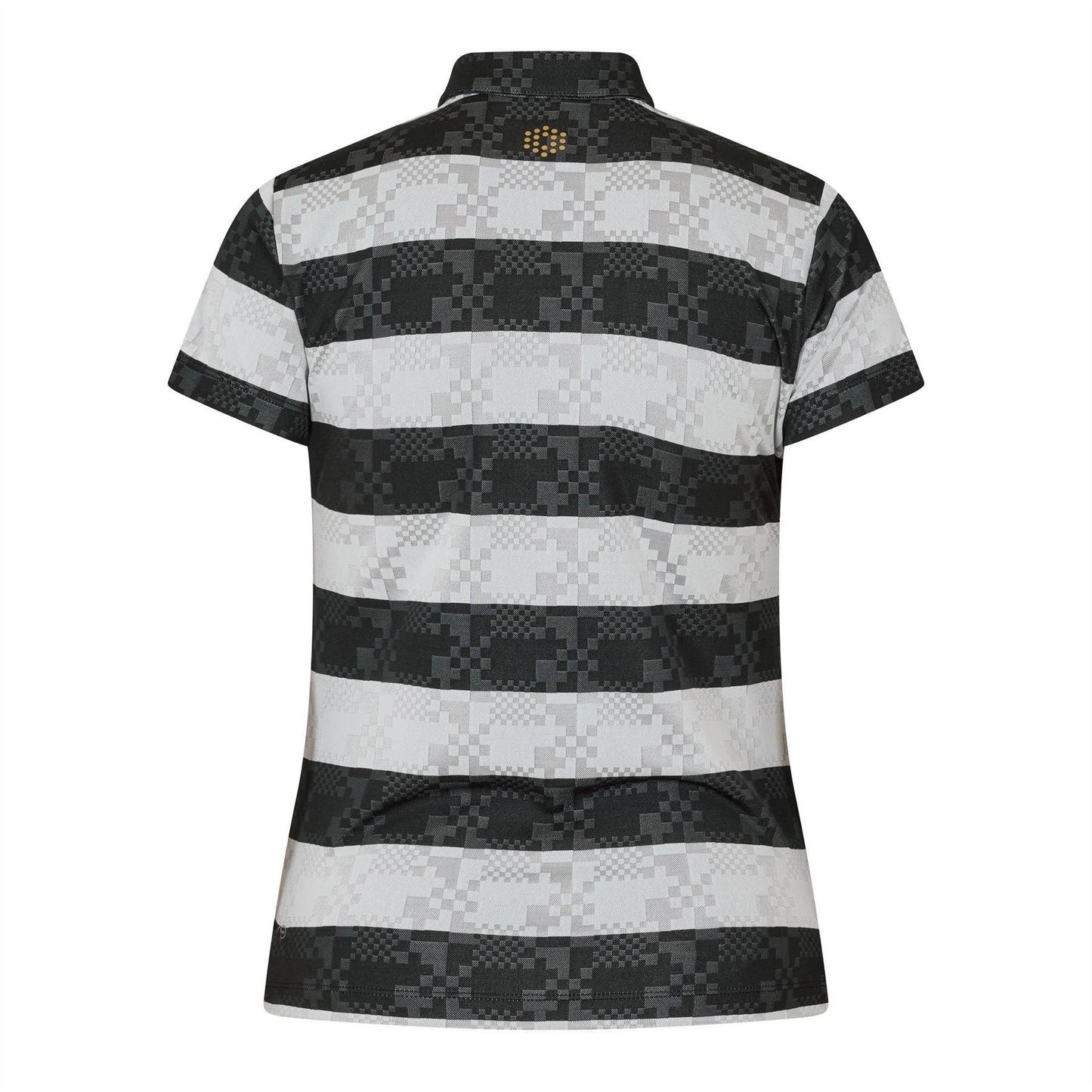 Black-White - Back - Puma Womens-Ladies Bordered Stripes Polo Shirt