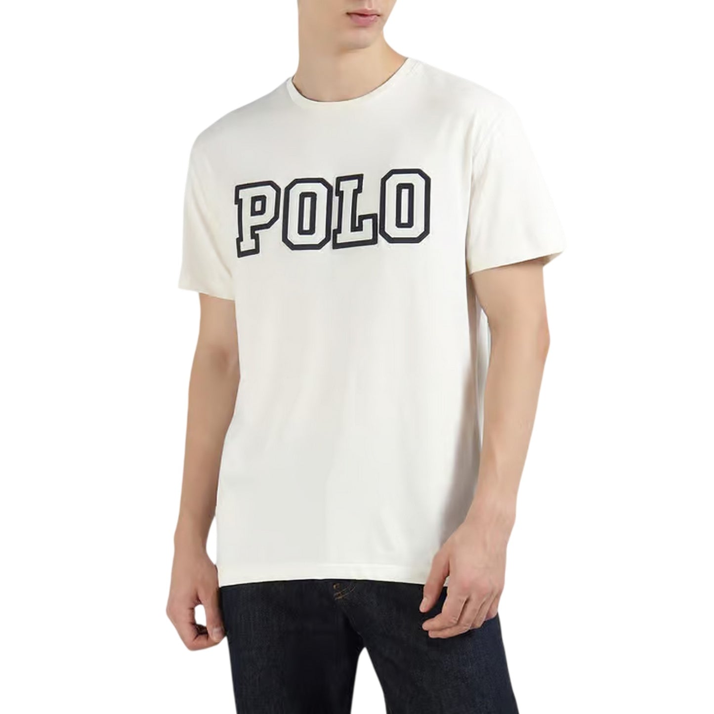 White - Side - Ralph Lauren Mens Logo Jersey Cotton Classic T-Shirt