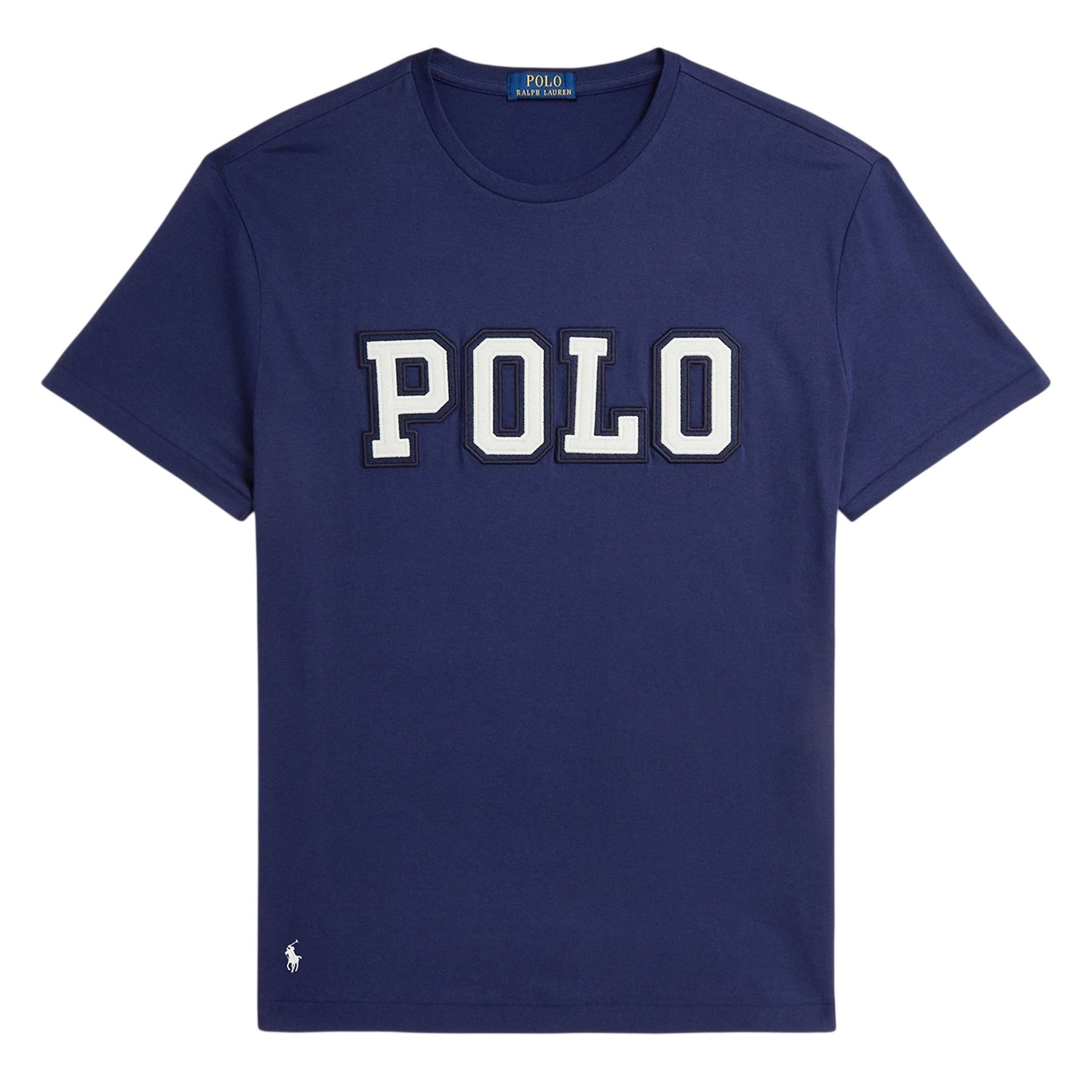 Navy - Front - Ralph Lauren Mens Logo Jersey Cotton Classic T-Shirt