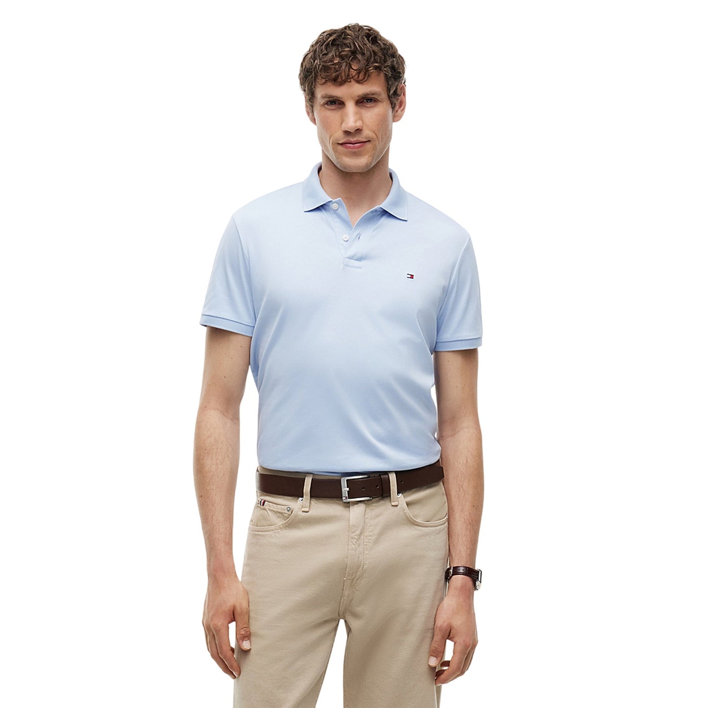 Breezy Blue - Side - Tommy Hilfiger Mens Interlock Polo Shirt