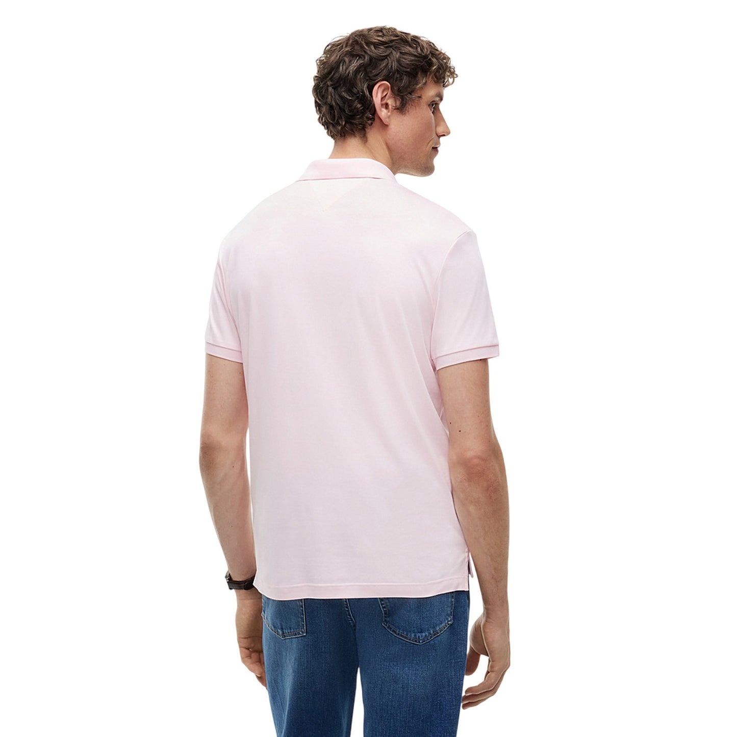 Pink - Back - Tommy Hilfiger Mens Interlock Polo Shirt