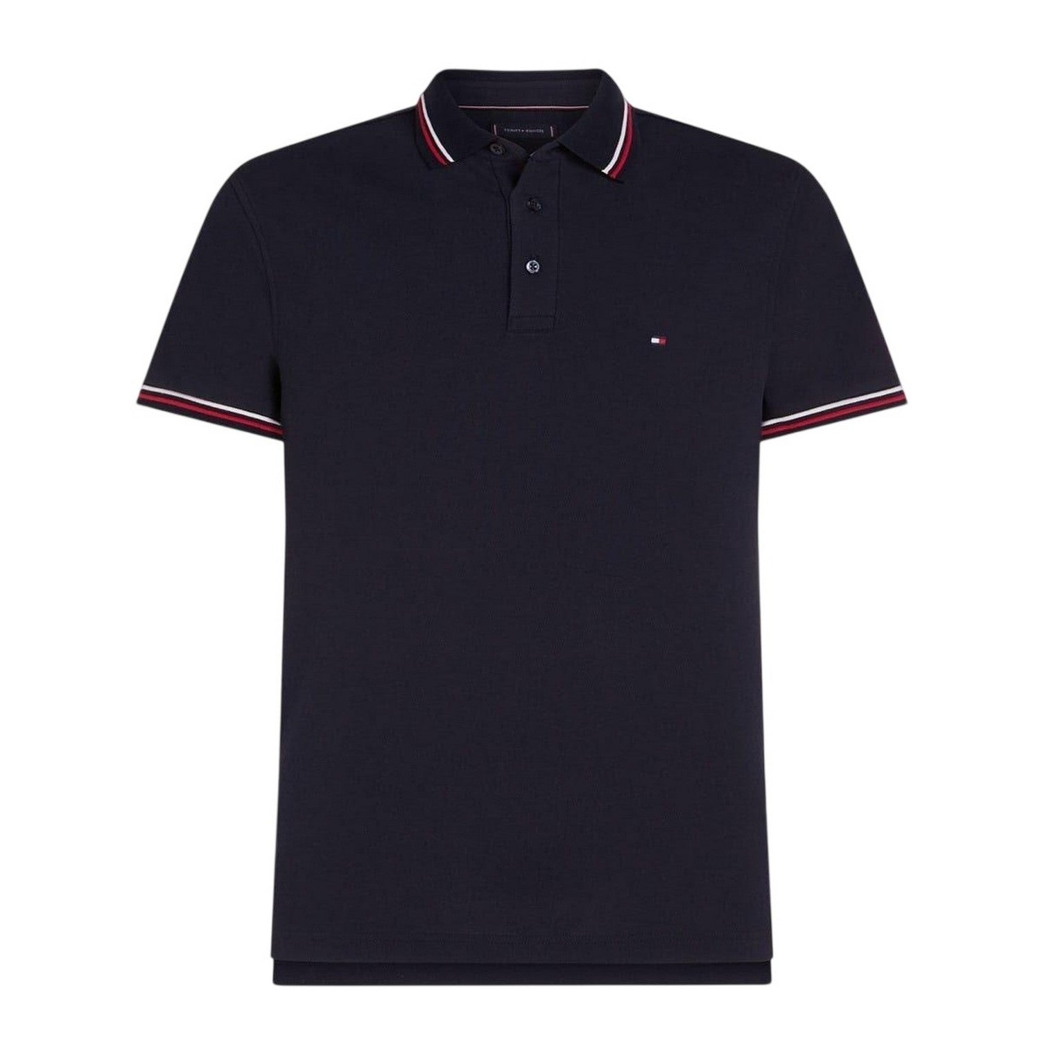 Sky Blue - Front - Tommy Hilfiger Mens Organic Cotton Slim Short-Sleeved Polo Shirt