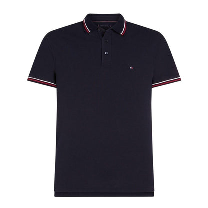 Sky Blue - Front - Tommy Hilfiger Mens Organic Cotton Slim Short-Sleeved Polo Shirt