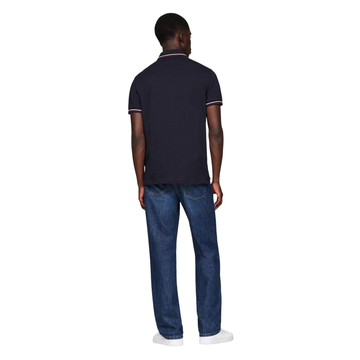 Sky Blue - Back - Tommy Hilfiger Mens Organic Cotton Slim Short-Sleeved Polo Shirt