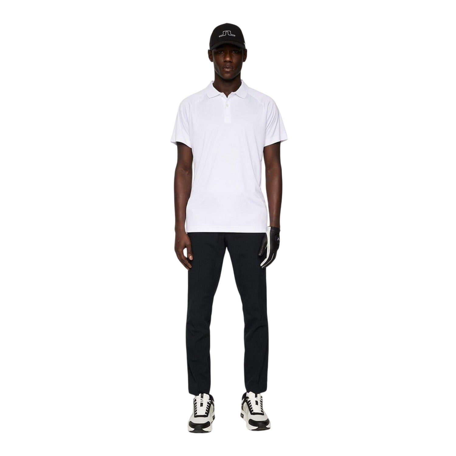 White - Pack Shot - J.Lindeberg Mens Sola Polo Shirt