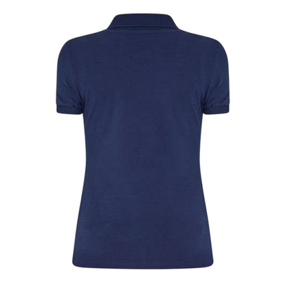 Navy Blue - Back - Lacoste Womens-Ladies Logo Polo Shirt