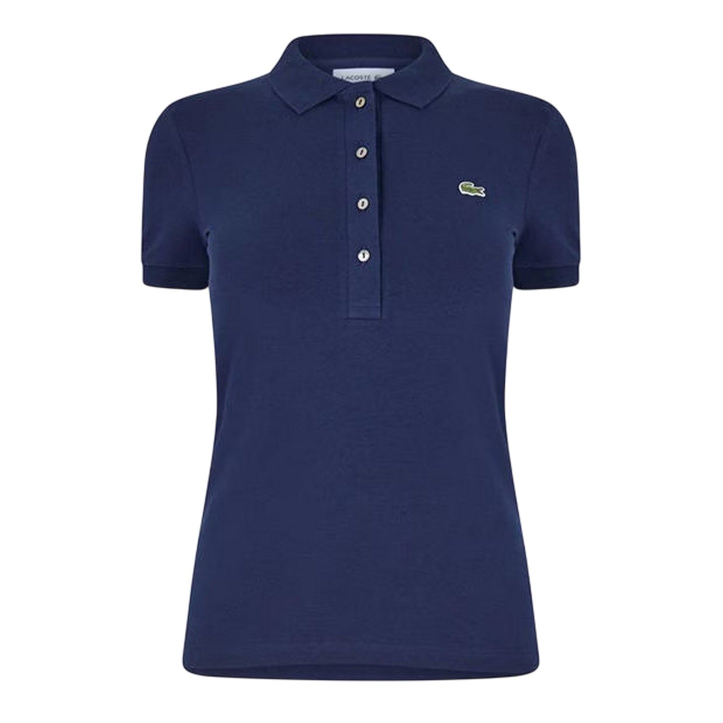 Navy Blue - Front - Lacoste Womens-Ladies Logo Polo Shirt