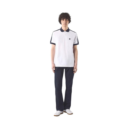 White - Side - Pretty Green Mens Denton Regular Polo Shirt