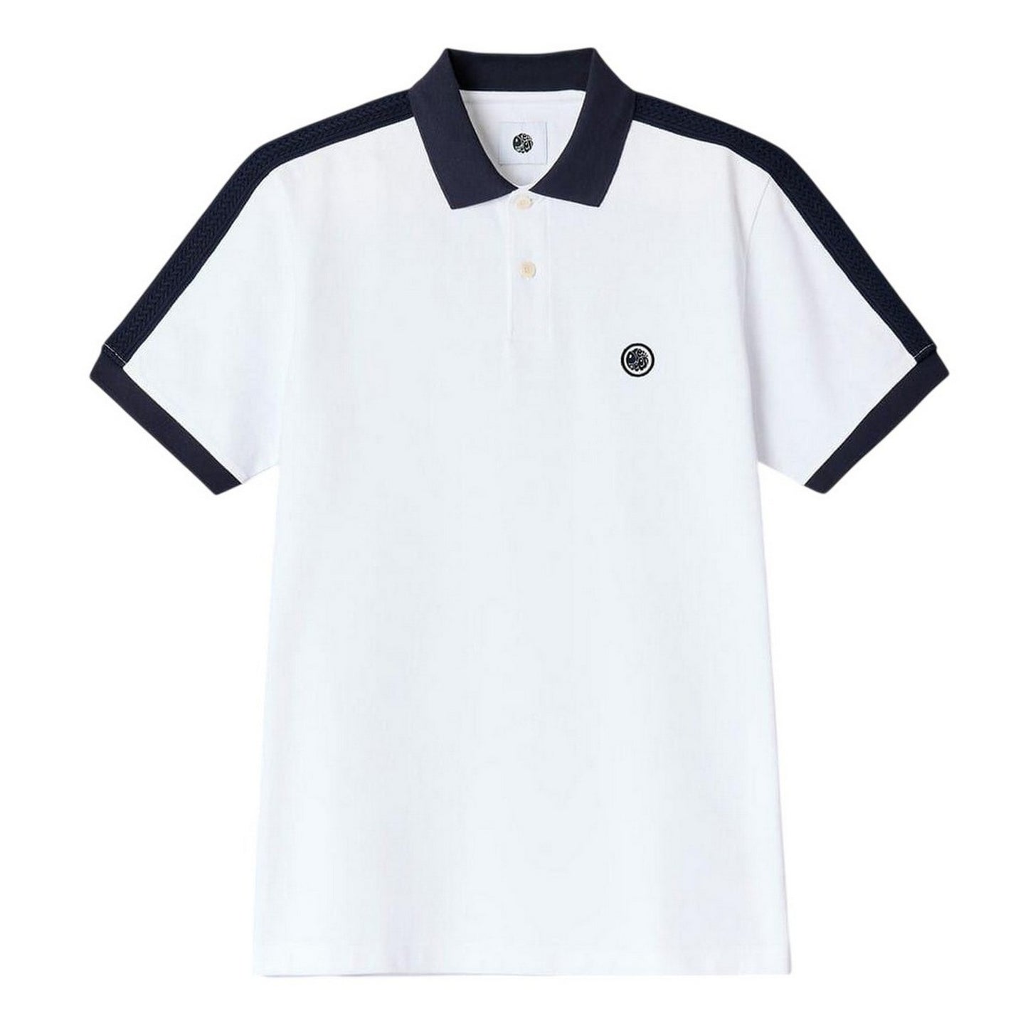 White - Front - Pretty Green Mens Denton Regular Polo Shirt