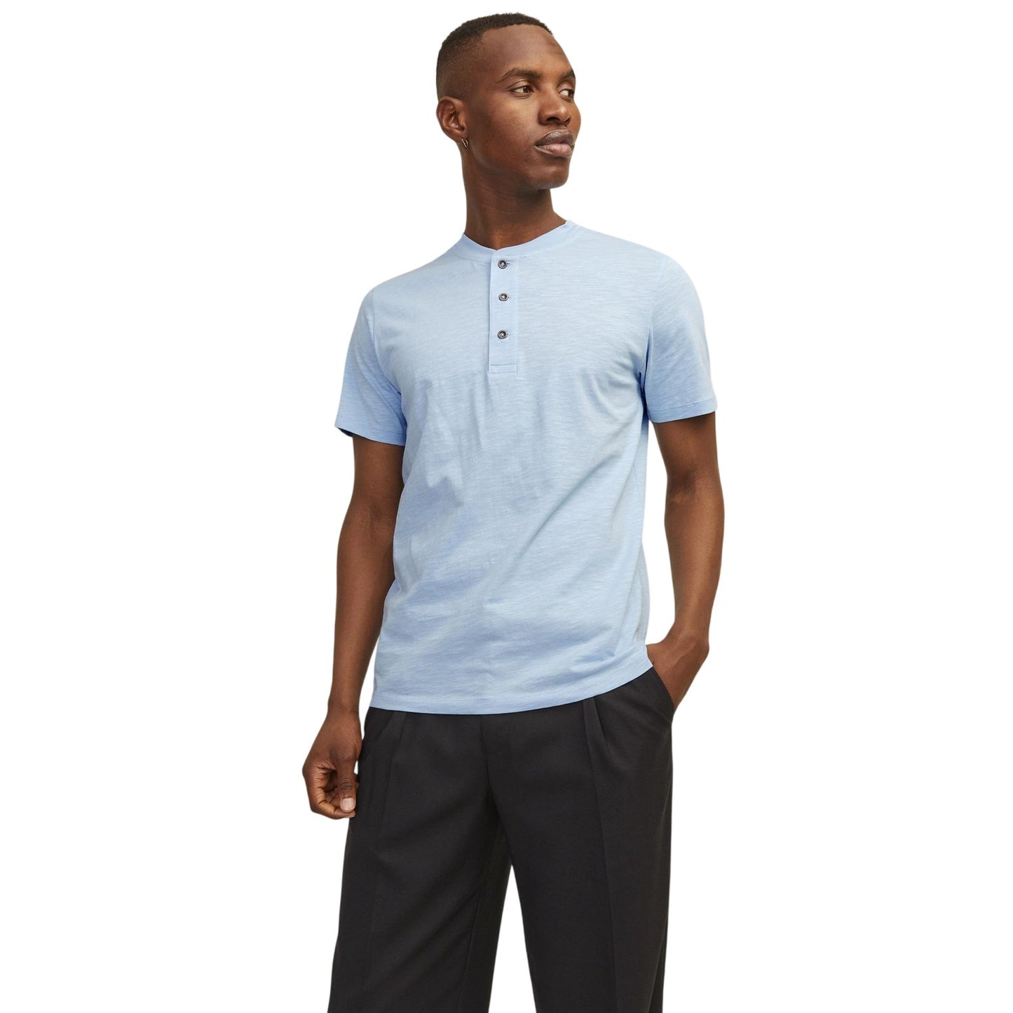 Cerulean - Side - Henleys Mens Henley Regular Short-Sleeved Shirt