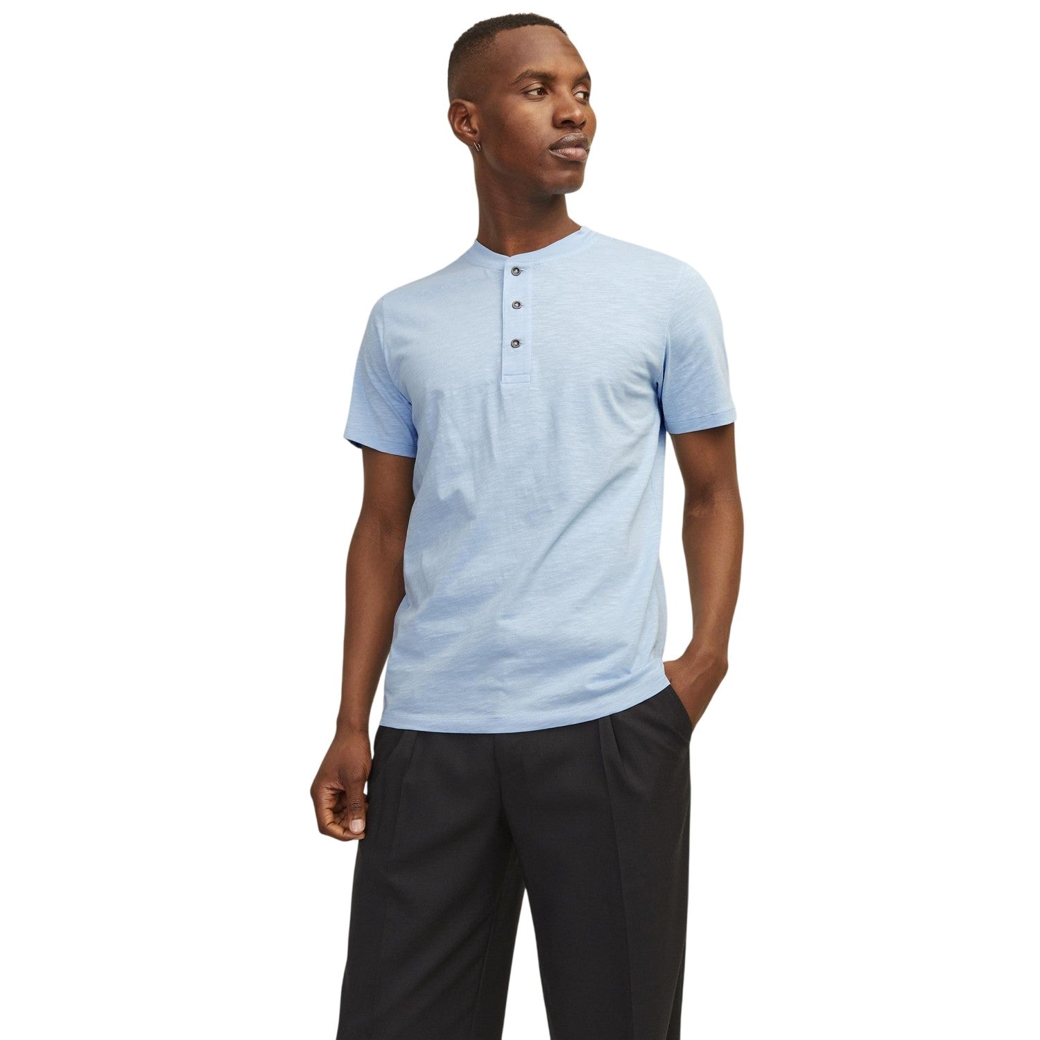 Cerulean - Side - Henleys Mens Henley Regular Short-Sleeved Shirt