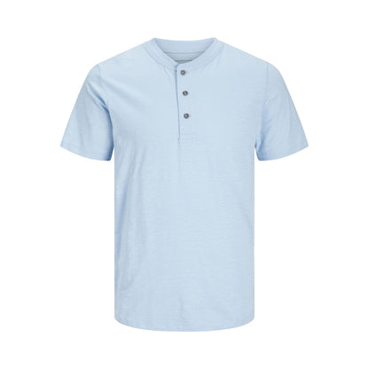 Cerulean - Front - Henleys Mens Henley Regular Short-Sleeved Shirt