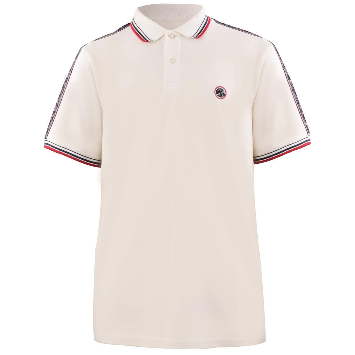 White - Front - Pretty Green Mens Eclipse Regular Short-Sleeved Polo Shirt