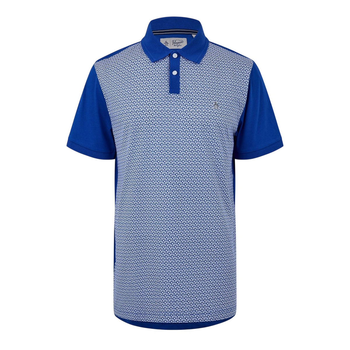 Mazarine Blue - Front - Original Penguin Mens Geometric Regular Short-Sleeved Polo Shirt