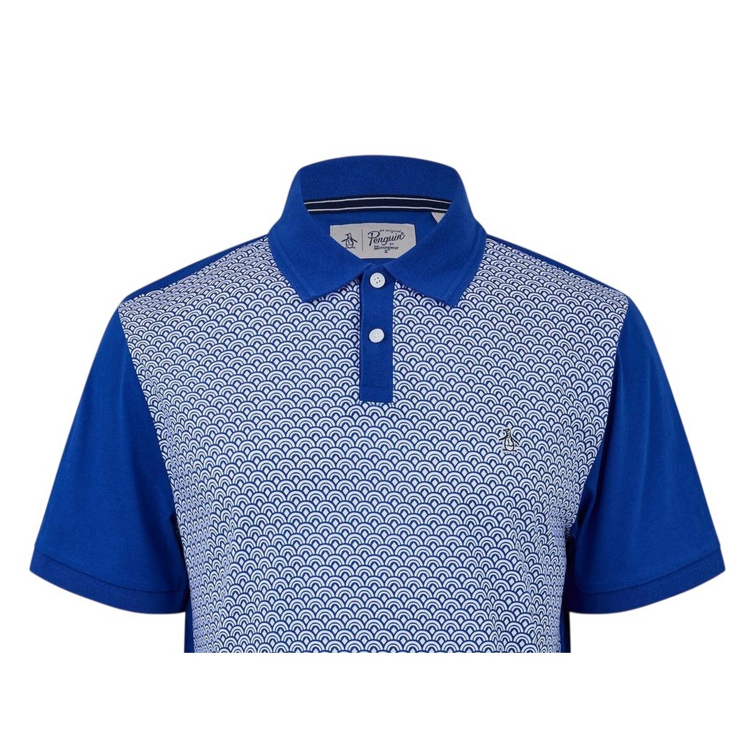Mazarine Blue - Side - Original Penguin Mens Geometric Regular Short-Sleeved Polo Shirt