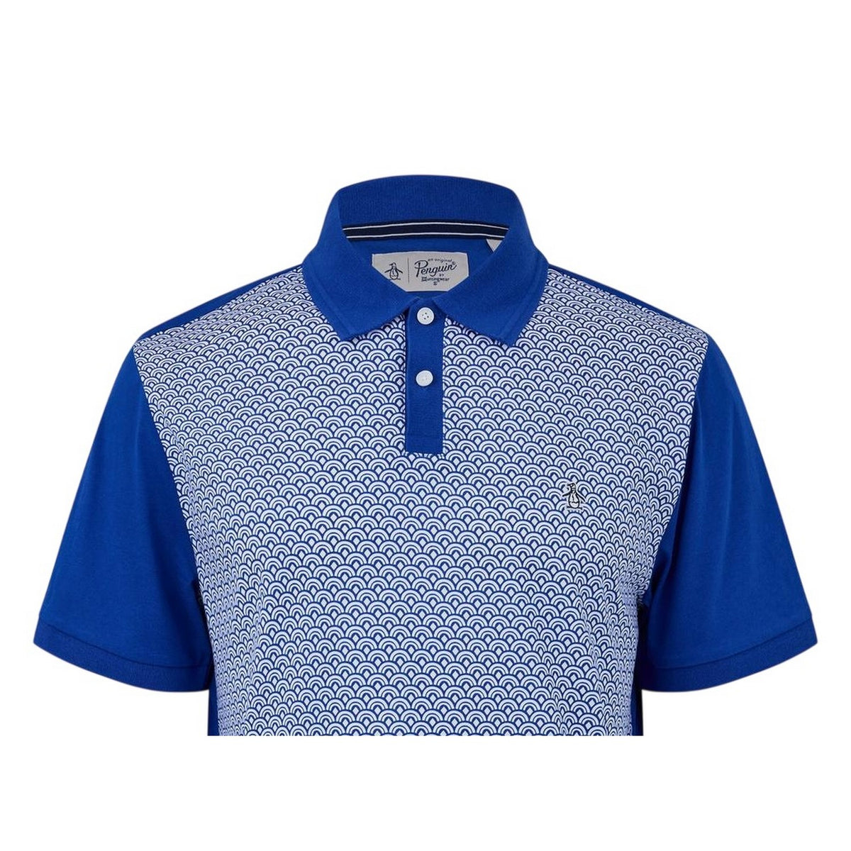 Mazarine Blue - Side - Original Penguin Mens Geometric Regular Short-Sleeved Polo Shirt
