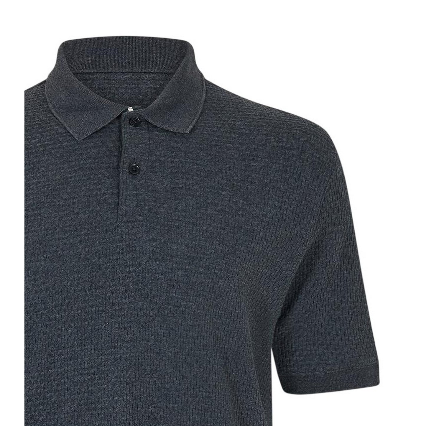 Navy - Side - Ted Baker Mens Textured Knit Regular Polo Shirt