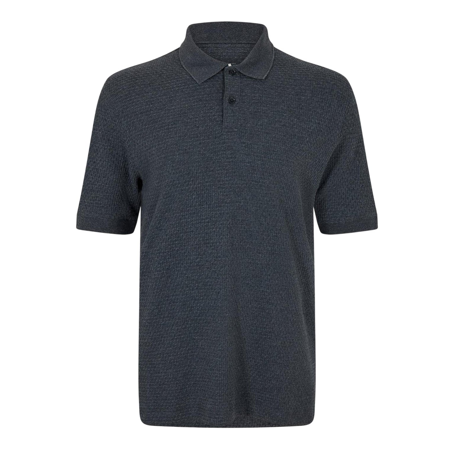 Navy - Front - Ted Baker Mens Textured Knit Regular Polo Shirt