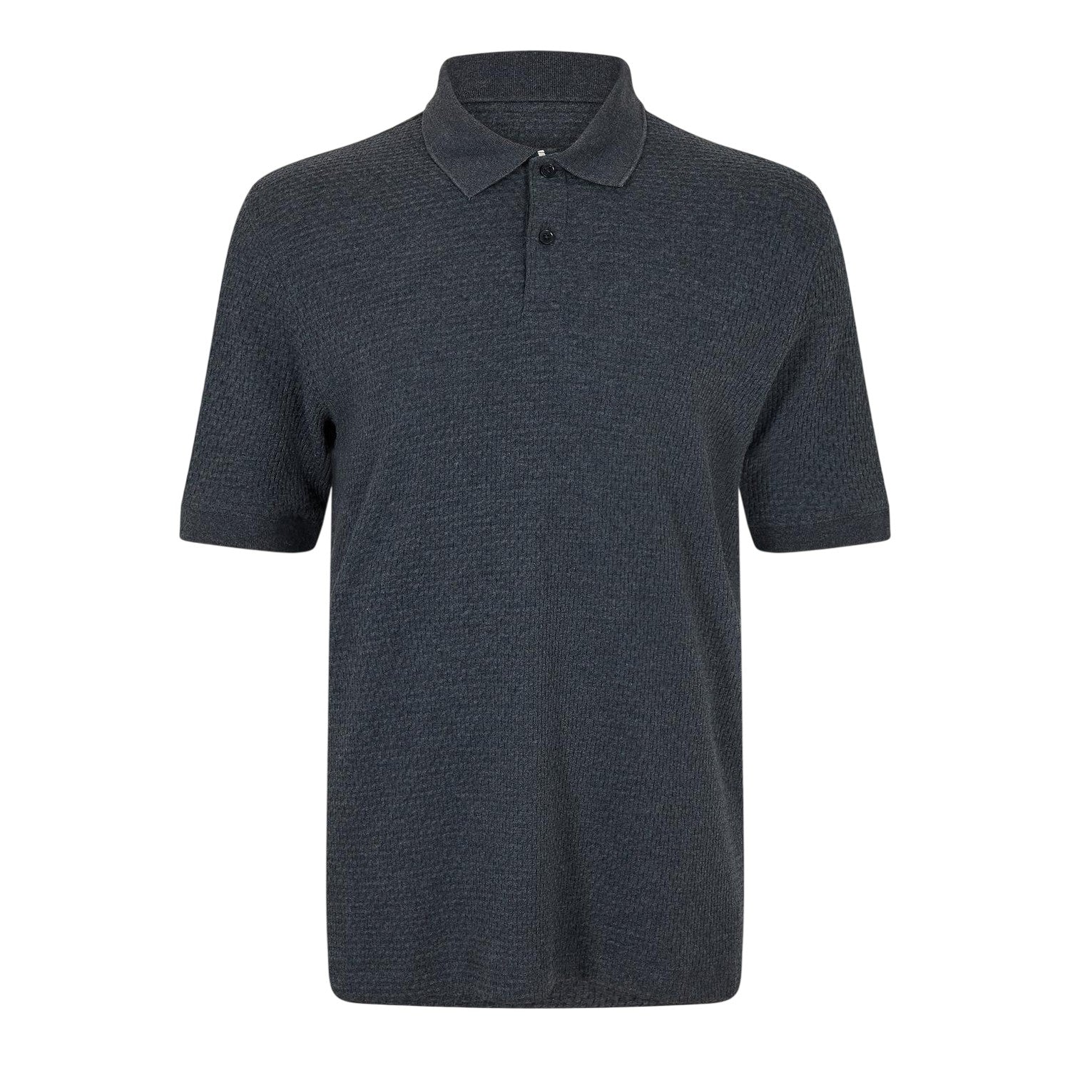 Navy - Front - Ted Baker Mens Textured Knit Regular Polo Shirt