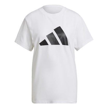White - Front - Adidas Womens-Ladies Future Icons Logo T-Shirt