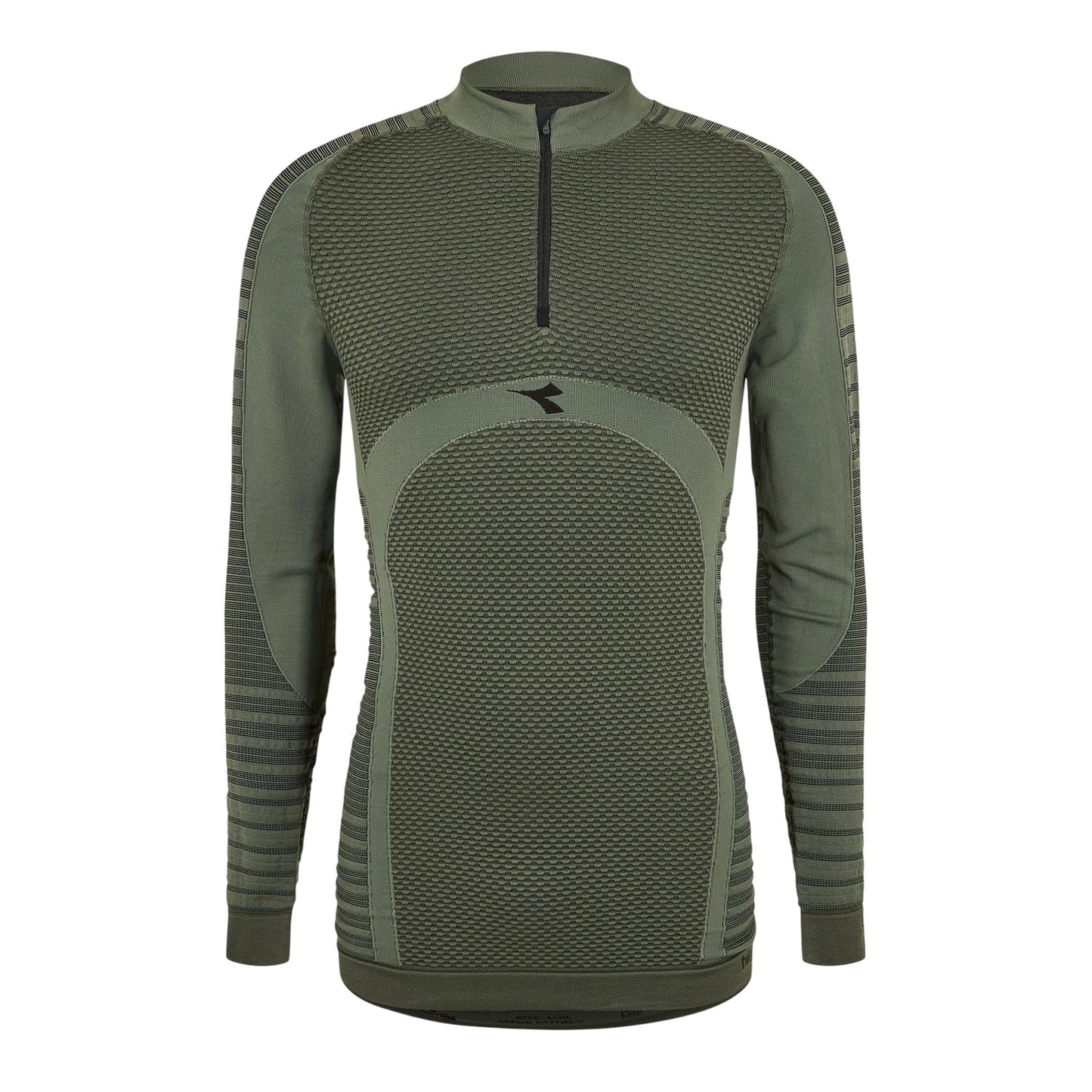 Green - Front - Diadora Mens Quarter Zip Long-Sleeved Top